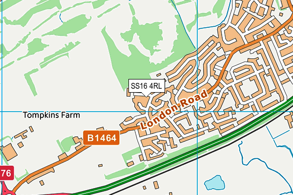 SS16 4RL map - OS VectorMap District (Ordnance Survey)