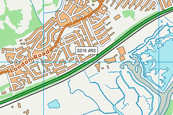 SS16 4RS map - OS VectorMap District (Ordnance Survey)