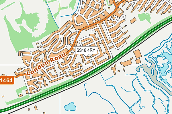 SS16 4RY map - OS VectorMap District (Ordnance Survey)