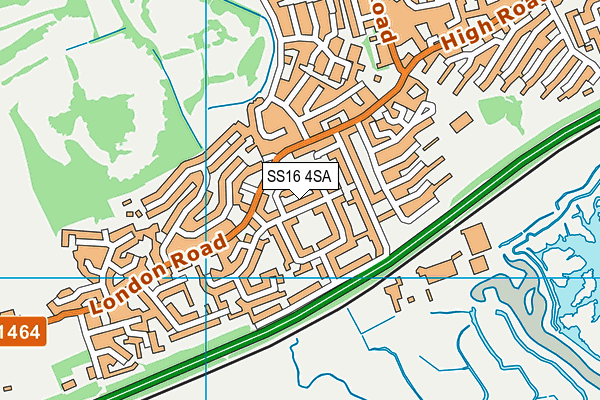SS16 4SA map - OS VectorMap District (Ordnance Survey)