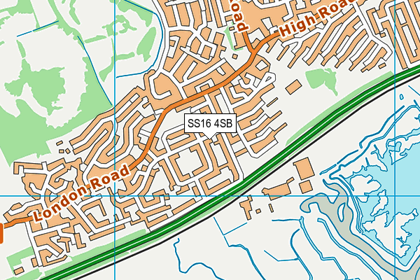 SS16 4SB map - OS VectorMap District (Ordnance Survey)