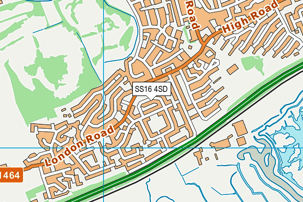 SS16 4SD map - OS VectorMap District (Ordnance Survey)