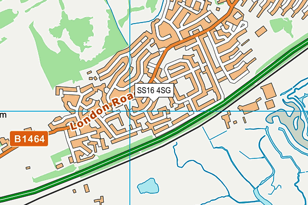 SS16 4SG map - OS VectorMap District (Ordnance Survey)