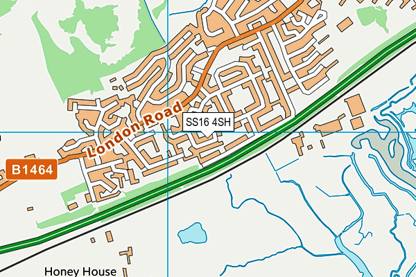 SS16 4SH map - OS VectorMap District (Ordnance Survey)