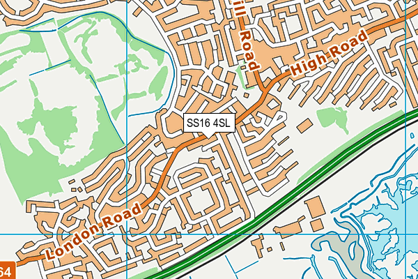 SS16 4SL map - OS VectorMap District (Ordnance Survey)