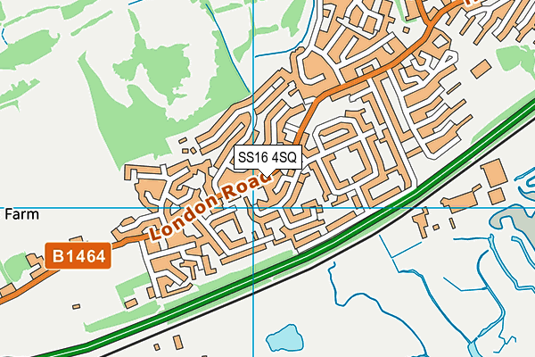 SS16 4SQ map - OS VectorMap District (Ordnance Survey)