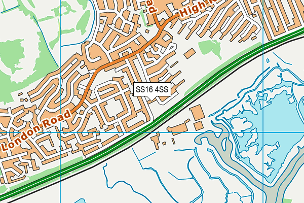 SS16 4SS map - OS VectorMap District (Ordnance Survey)