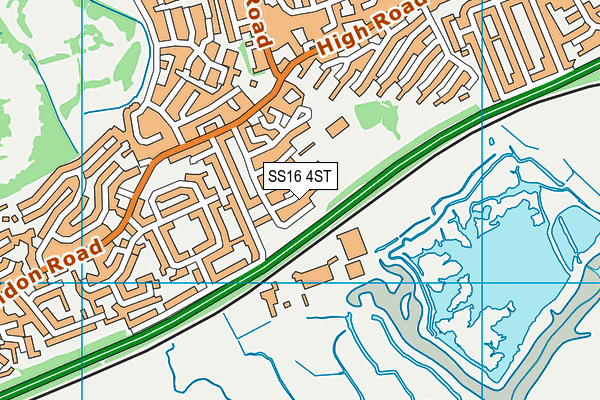 SS16 4ST map - OS VectorMap District (Ordnance Survey)
