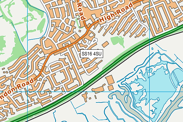 SS16 4SU map - OS VectorMap District (Ordnance Survey)