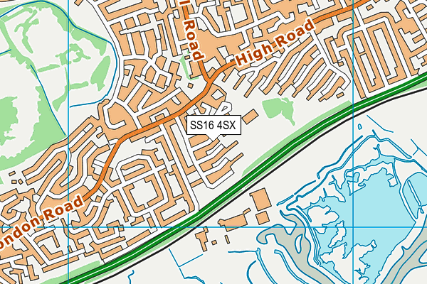 SS16 4SX map - OS VectorMap District (Ordnance Survey)