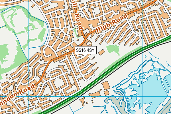 SS16 4SY map - OS VectorMap District (Ordnance Survey)
