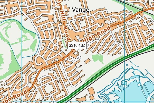 SS16 4SZ map - OS VectorMap District (Ordnance Survey)