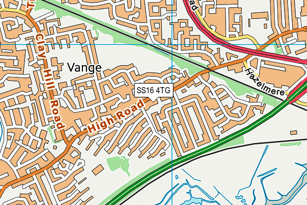 SS16 4TG map - OS VectorMap District (Ordnance Survey)
