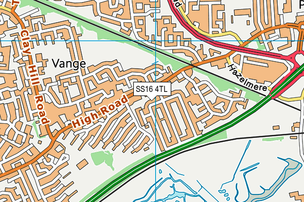 SS16 4TL map - OS VectorMap District (Ordnance Survey)