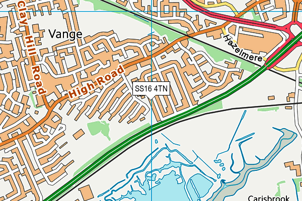 SS16 4TN map - OS VectorMap District (Ordnance Survey)