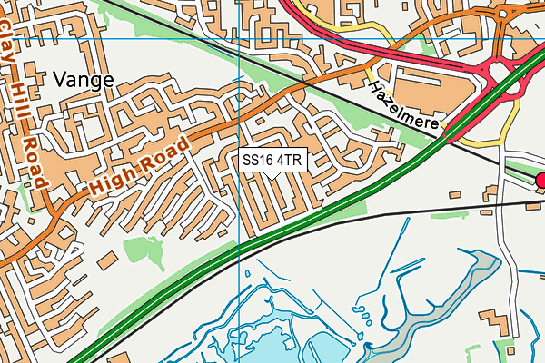 SS16 4TR map - OS VectorMap District (Ordnance Survey)