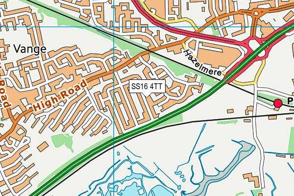 SS16 4TT map - OS VectorMap District (Ordnance Survey)