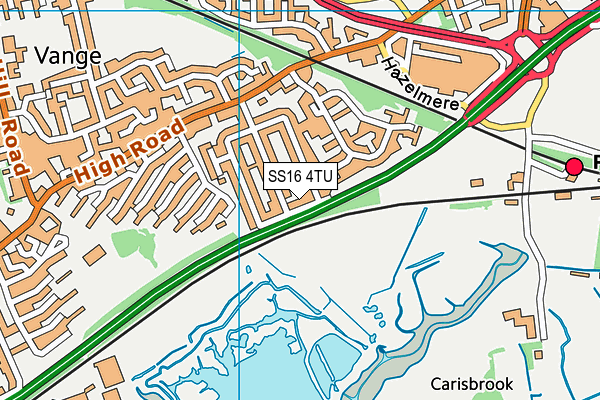 SS16 4TU map - OS VectorMap District (Ordnance Survey)