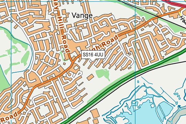 SS16 4UU map - OS VectorMap District (Ordnance Survey)