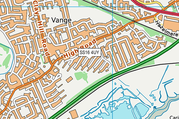 SS16 4UY map - OS VectorMap District (Ordnance Survey)