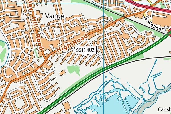 SS16 4UZ map - OS VectorMap District (Ordnance Survey)