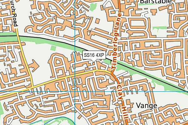 SS16 4XP map - OS VectorMap District (Ordnance Survey)