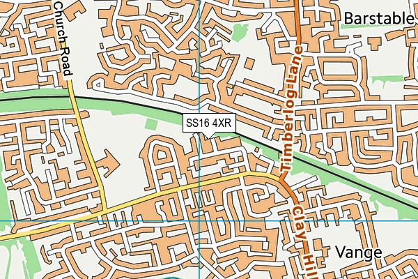 SS16 4XR map - OS VectorMap District (Ordnance Survey)