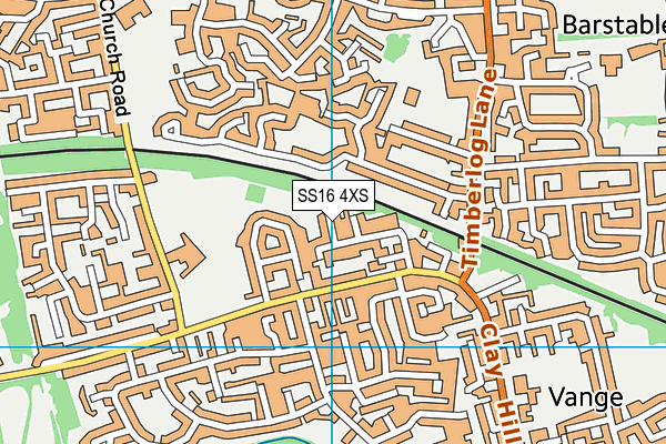 SS16 4XS map - OS VectorMap District (Ordnance Survey)