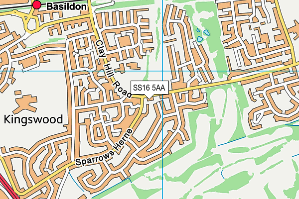 SS16 5AA map - OS VectorMap District (Ordnance Survey)