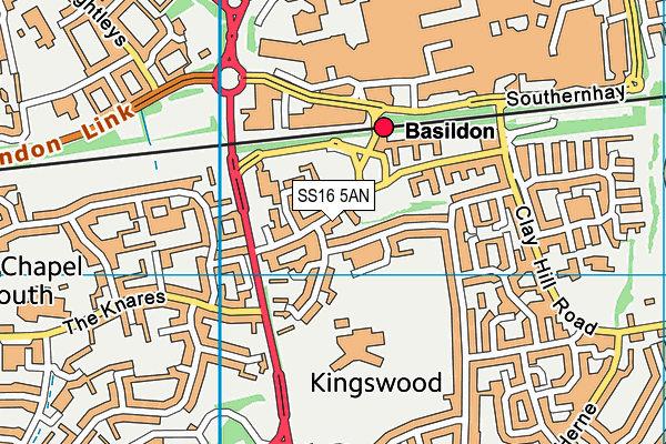 SS16 5AN map - OS VectorMap District (Ordnance Survey)