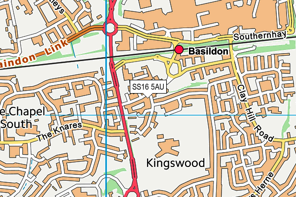 SS16 5AU map - OS VectorMap District (Ordnance Survey)