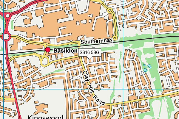 SS16 5BG map - OS VectorMap District (Ordnance Survey)