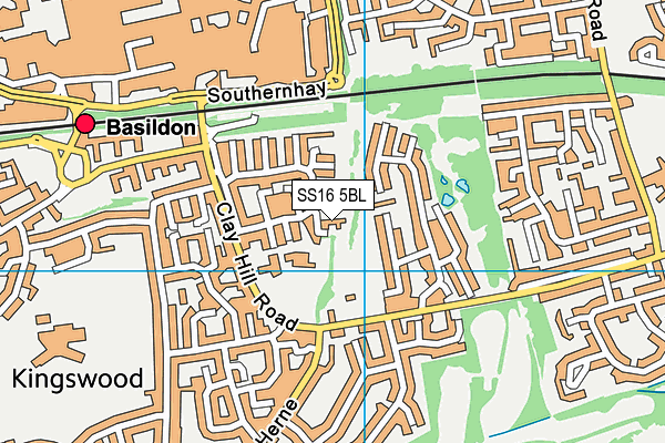 SS16 5BL map - OS VectorMap District (Ordnance Survey)