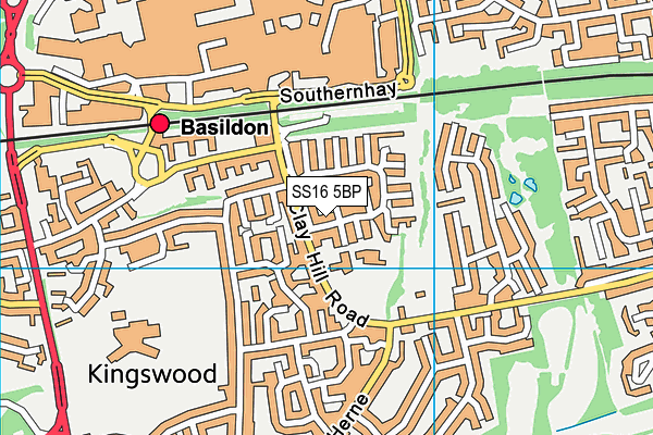 SS16 5BP map - OS VectorMap District (Ordnance Survey)