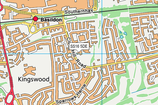 Kingswood Primary School map (SS16 5DE) - OS VectorMap District (Ordnance Survey)