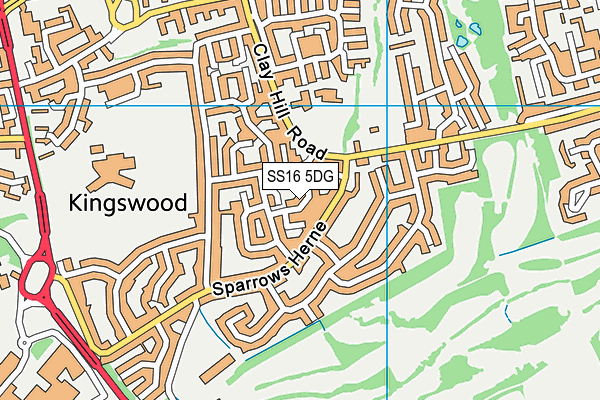 SS16 5DG map - OS VectorMap District (Ordnance Survey)