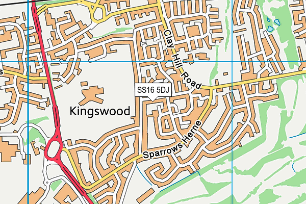 SS16 5DJ map - OS VectorMap District (Ordnance Survey)