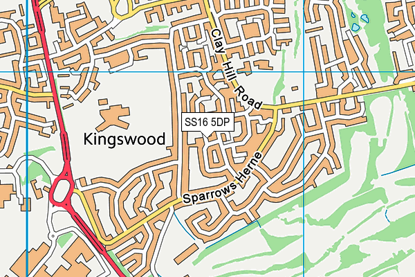 SS16 5DP map - OS VectorMap District (Ordnance Survey)