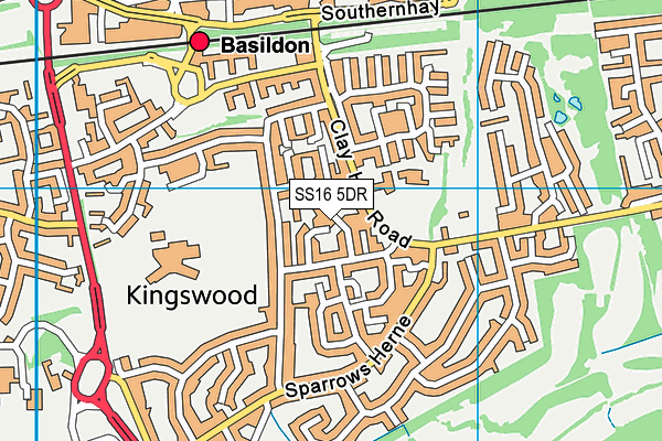 SS16 5DR map - OS VectorMap District (Ordnance Survey)