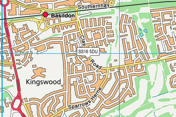 SS16 5DU map - OS VectorMap District (Ordnance Survey)