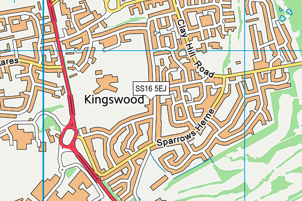 SS16 5EJ map - OS VectorMap District (Ordnance Survey)