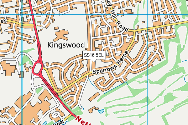 SS16 5EL map - OS VectorMap District (Ordnance Survey)