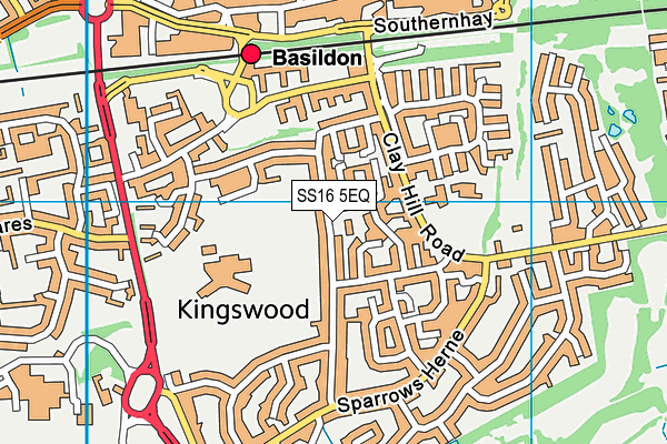 SS16 5EQ map - OS VectorMap District (Ordnance Survey)