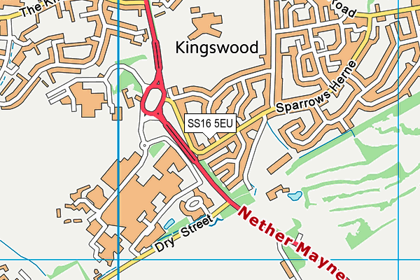 SS16 5EU map - OS VectorMap District (Ordnance Survey)