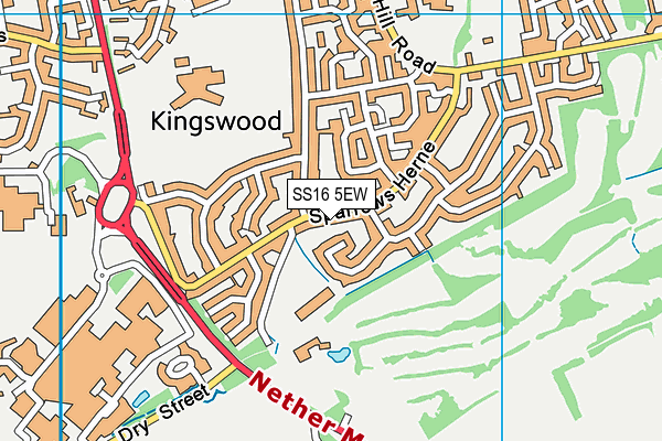 SS16 5EW map - OS VectorMap District (Ordnance Survey)