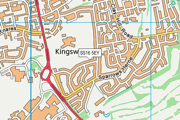 SS16 5EY map - OS VectorMap District (Ordnance Survey)