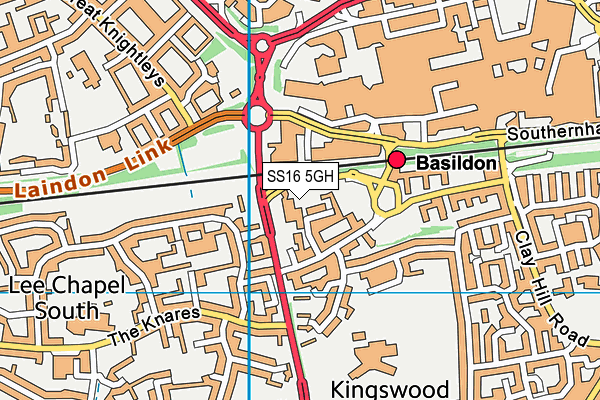 SS16 5GH map - OS VectorMap District (Ordnance Survey)