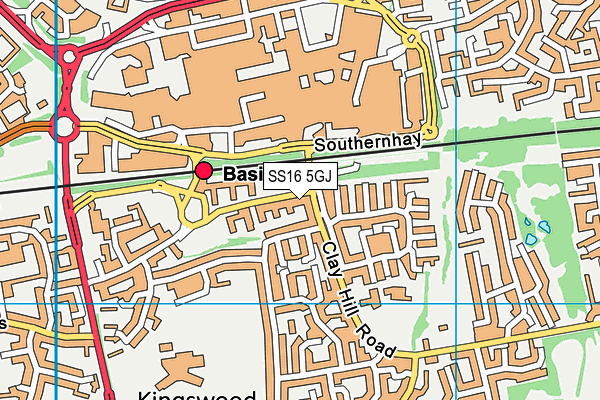 SS16 5GJ map - OS VectorMap District (Ordnance Survey)