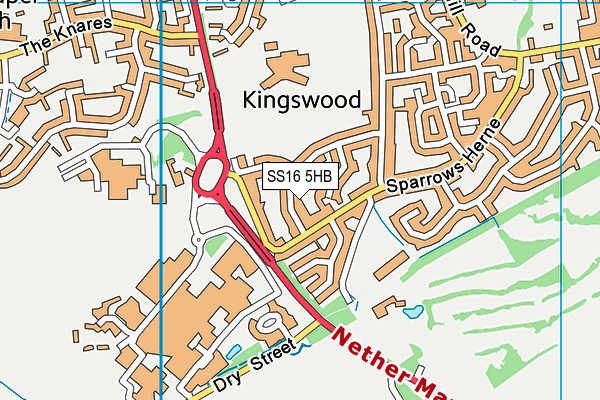 SS16 5HB map - OS VectorMap District (Ordnance Survey)