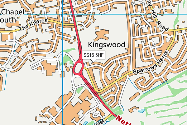 SS16 5HF map - OS VectorMap District (Ordnance Survey)